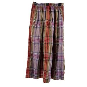 Vintage Boho Plaid Maxi Skirt Academia Outlander Maximalist Size Small